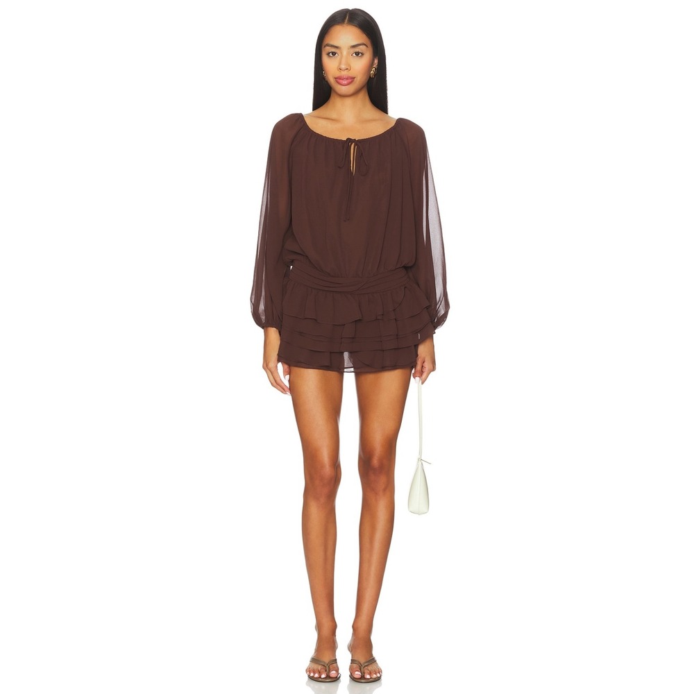 Amanda Uprichard Dallas‎ Skort Romper in Cocoa Size Small NWT
